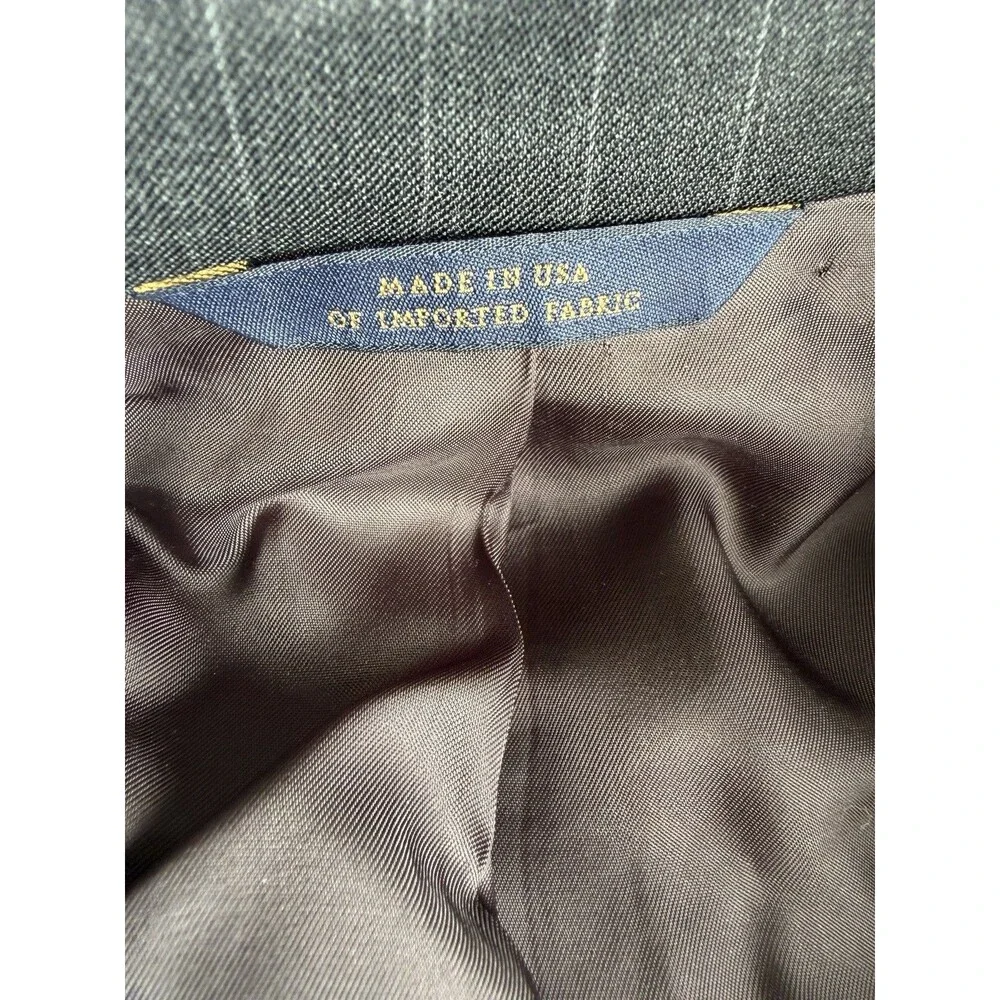 Brooks Brothers 1818 Madison 44L Gray Pinstripe Wool Sport Coat Blazer USA